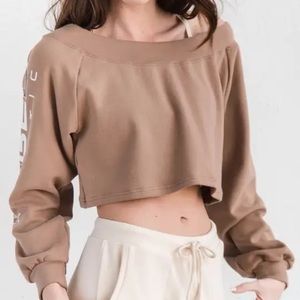 Rebel athletic crop top sweater adult small